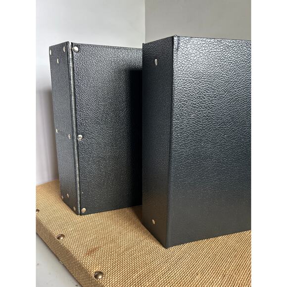 Vintage Columbia NY USA Heavy Duty Binders Lot of 2 – Black Riveted Office - Picture 2 of 7